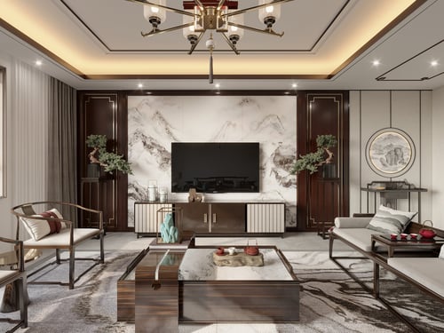 Modern Living Room Sideboard with Decor | 3D Model | 3Dbox