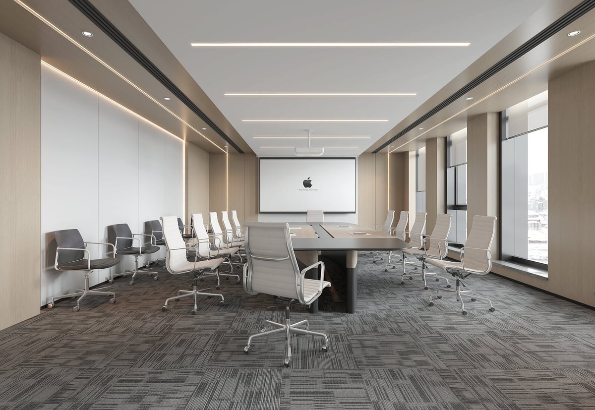 Modern Conference Room with Table and Office Chairs | 3Dbox