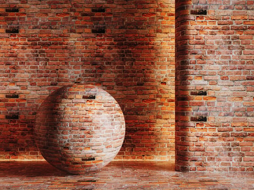 Red Exposed Brick Wall Industrial Style Scene 3D model