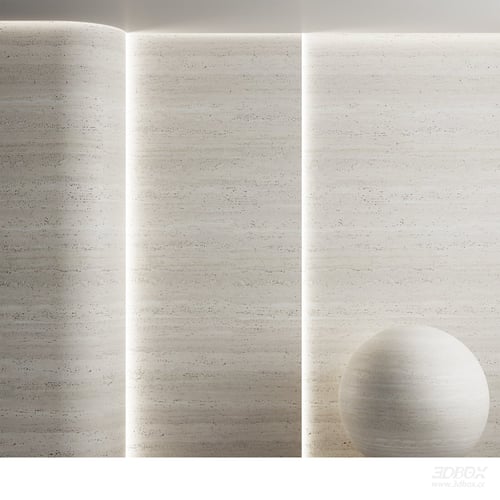 Light Travertine Wall Panel Stone Texture 3D model