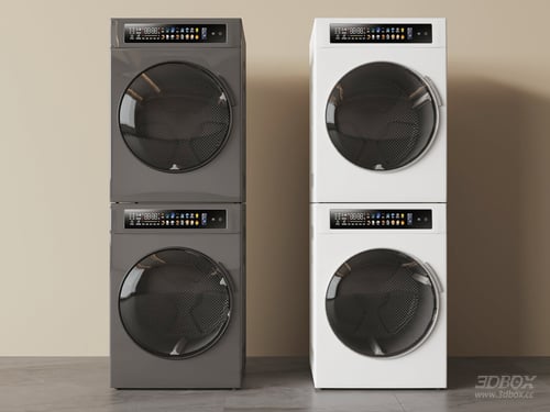 Modern Washing Machine and Dryer Set 3D model