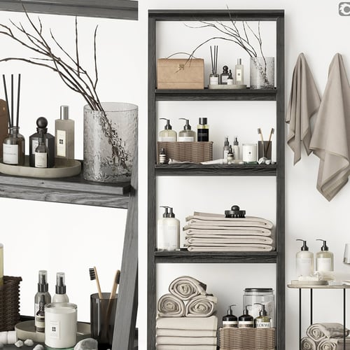 Modern Bathroom Toiletries Accessory Set 3D model