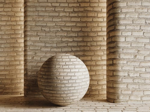 Modern Paving Brick Wall Pavement Texture 3D model