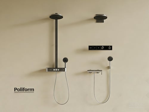 Modern Metal Wall Mounted Shower Set 3D model