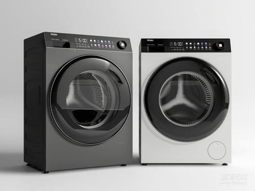Haier Front Load Washing Machine and Dryer Set 3D model