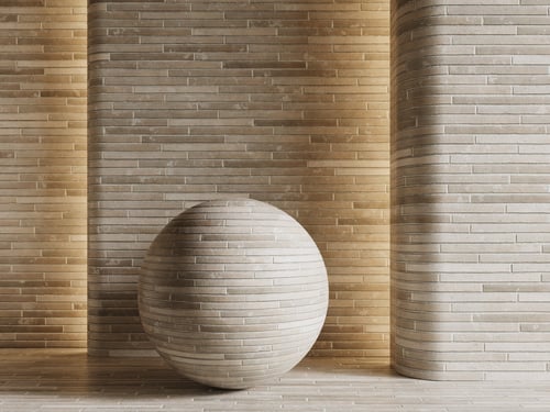 Warm Yellow Antique Industrial Brick Wall Texture 3D model