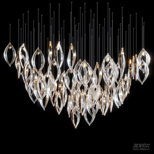 Modern Luxury Crystal Gold Ceiling Chandelier 3D model