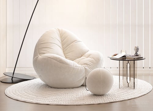Modern Plush Single Sofa Lounge Chair Set 3D model