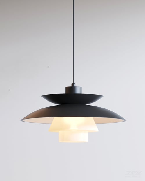 Modern Luxury Matte Black Pendant Ceiling Lamp 3D model