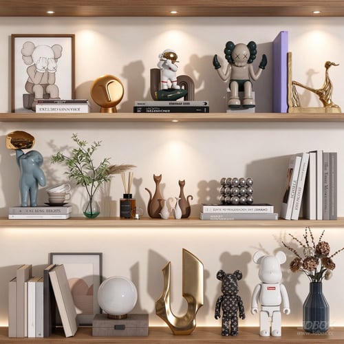 Modern Decorative Sculpture Book Frame Vase Set 3D model
