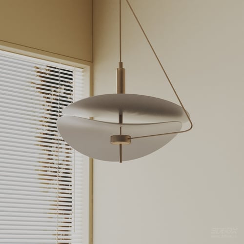 Modern Minimalist Brass Ceiling Pendant Lamp 3D model