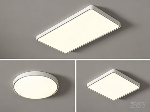 Modern Minimalist Flush Mount Ceiling Lamp Set 3D model