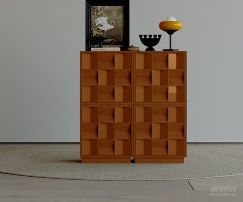 Modern Wooden Hallway Sideboard Cabinet 3D model