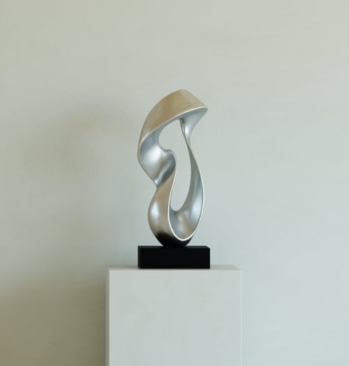 Modern Abstract Metallic Silver Sculpture Decor Ornament 3D model