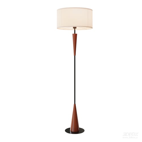 Nordic Minimalist Wood Fabric Shade Floor Lamp 3D model