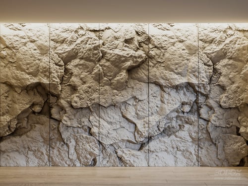 Modern Rough Stone 3D Wall Panel Cement Decorative Wall 3D model