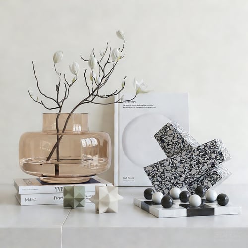 Modern Luxury Decorative Set Vase Ornament Book Combination 3D model