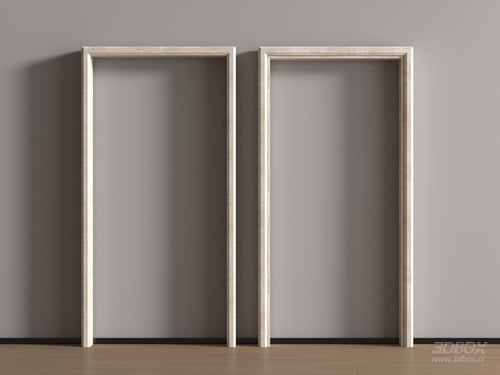 Modern Light Marble Door Frame Set 3D model