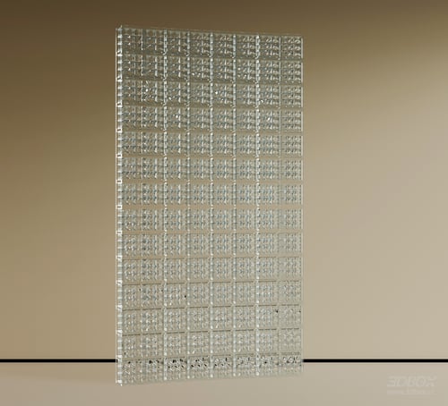 Textured Glass Partition Decorative Wall Panel 3D model