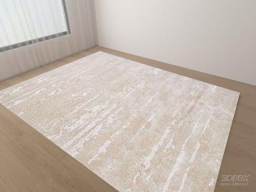 Modern Beige Abstract Pattern Soft Fabric Carpet 3D model