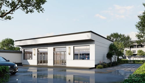 Modern Single Storey Villa Residential Exterior Scene 3D model