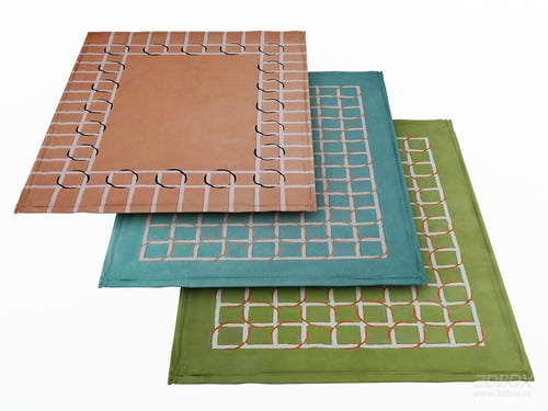 Modern Geometric Pattern Square Carpet Set 3D model