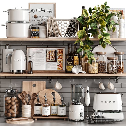 Nordic Style Kitchen Decor Set 3D model