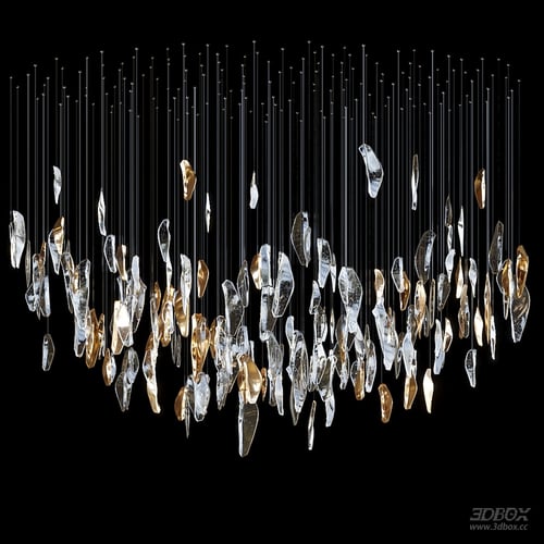 Modern Luxury Glass Brass Ceiling Chandelier 3D model