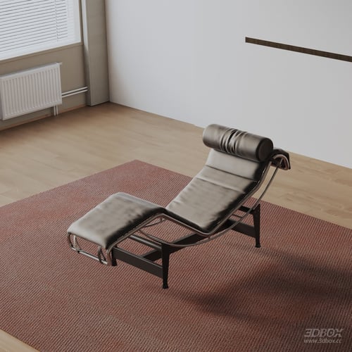 Modern Leather Lounge Armchair 3D model