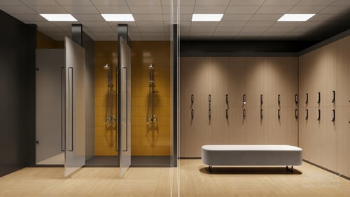 Modern Minimalist Dressing Room with Shower Cubicles 3D model