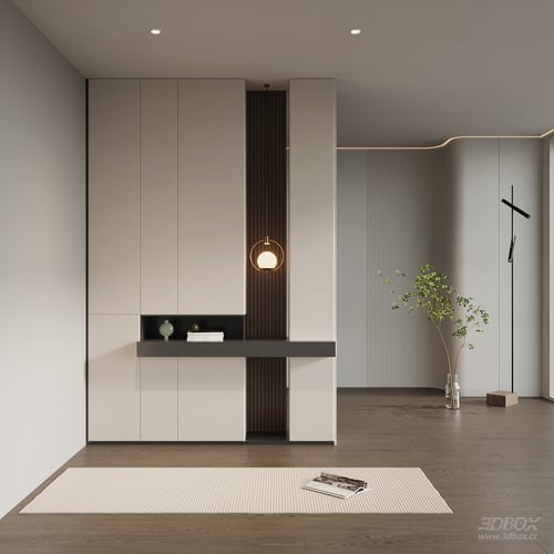 Modern Italian Style Entry Hall Shoe Cabinet 3D model