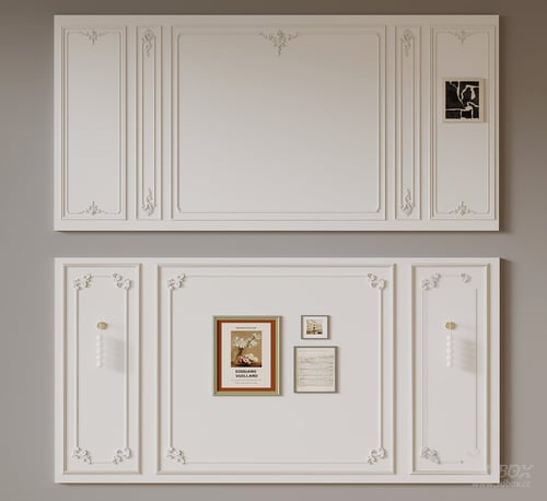 Modern Classic Decorative Plaster Wall Panel Set 3D model
