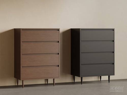 Mid Century Modern Chest of Drawers Storage Cabinet 3D model