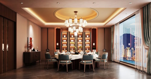 New Chinese Style Luxury Private Dining Room Restaurant 3D model