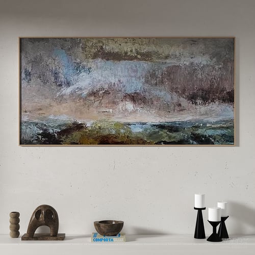 Wabi Sabi Abstract Framed Wall Art Oil Painting 3D model
