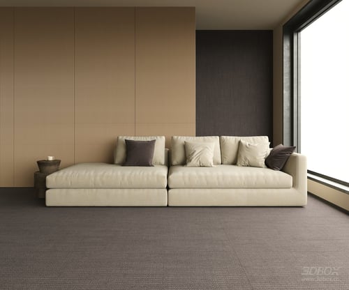 Modern Beige Modular Fabric Sofa Set 3D model
