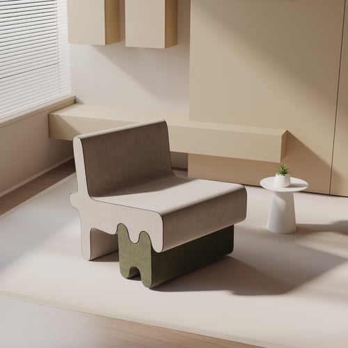 Modern Minimalist Fabric Upholstered Lounge Armchair 3D model