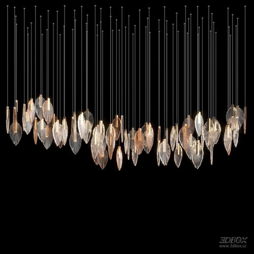 Modern Luxury Leaf Crystal Ceiling Chandelier 3D model