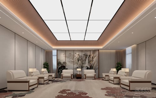 Modern Chinese Style VIP Reception Lounge 3D model