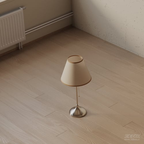 Modern Beige Fabric Shade Table Lamp Metal Base 3D model
