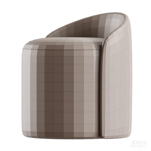 Modern Upholstered Fabric Armrest Stool 3D model