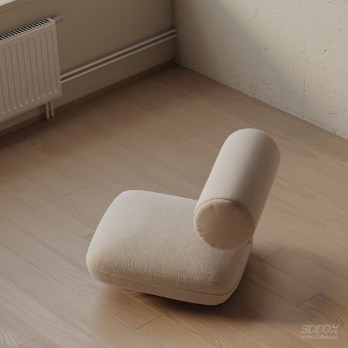 Modern Minimalist Fabric Upholstered Lounge Armchair 3D model