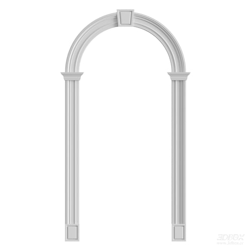 Classical Plaster Arch Facade Decorative Element 3D model