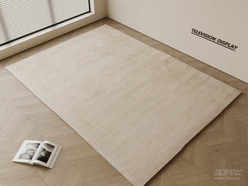 Modern Minimalist Cream Style Square Living Room Carpet 3D model