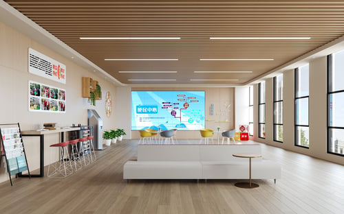 Modern Public Service Center Waiting Lounge Interior 3D model