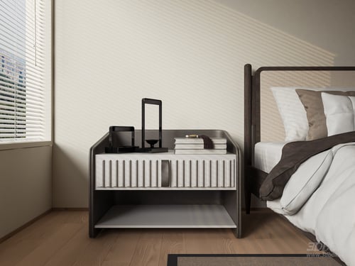 New Chinese Style Bedside Nightstand Side Table 3D model