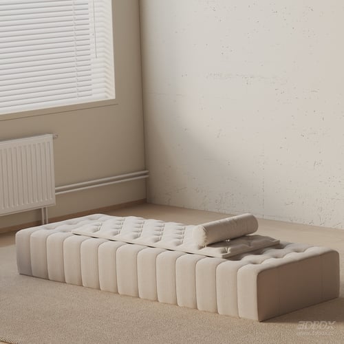 Modern Tufted Fabric Entryway Ottoman Bench 3D model