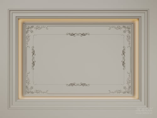 French Style Ornate Decorative Plaster Ceiling Molding 3D model
