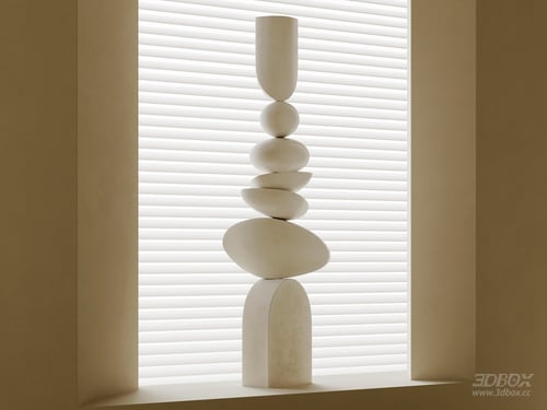 Modern Minimalist Stone Stack Art Sculpture Decor 3D model