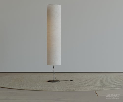 Modern Minimalist Fabric Shade Floor Lamp 3D model